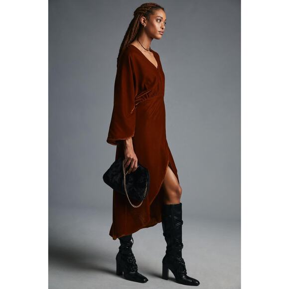 Anthropologie  Let Me Be Asymmetrical Velvet Dress - XS - New - Picture 2 of 5